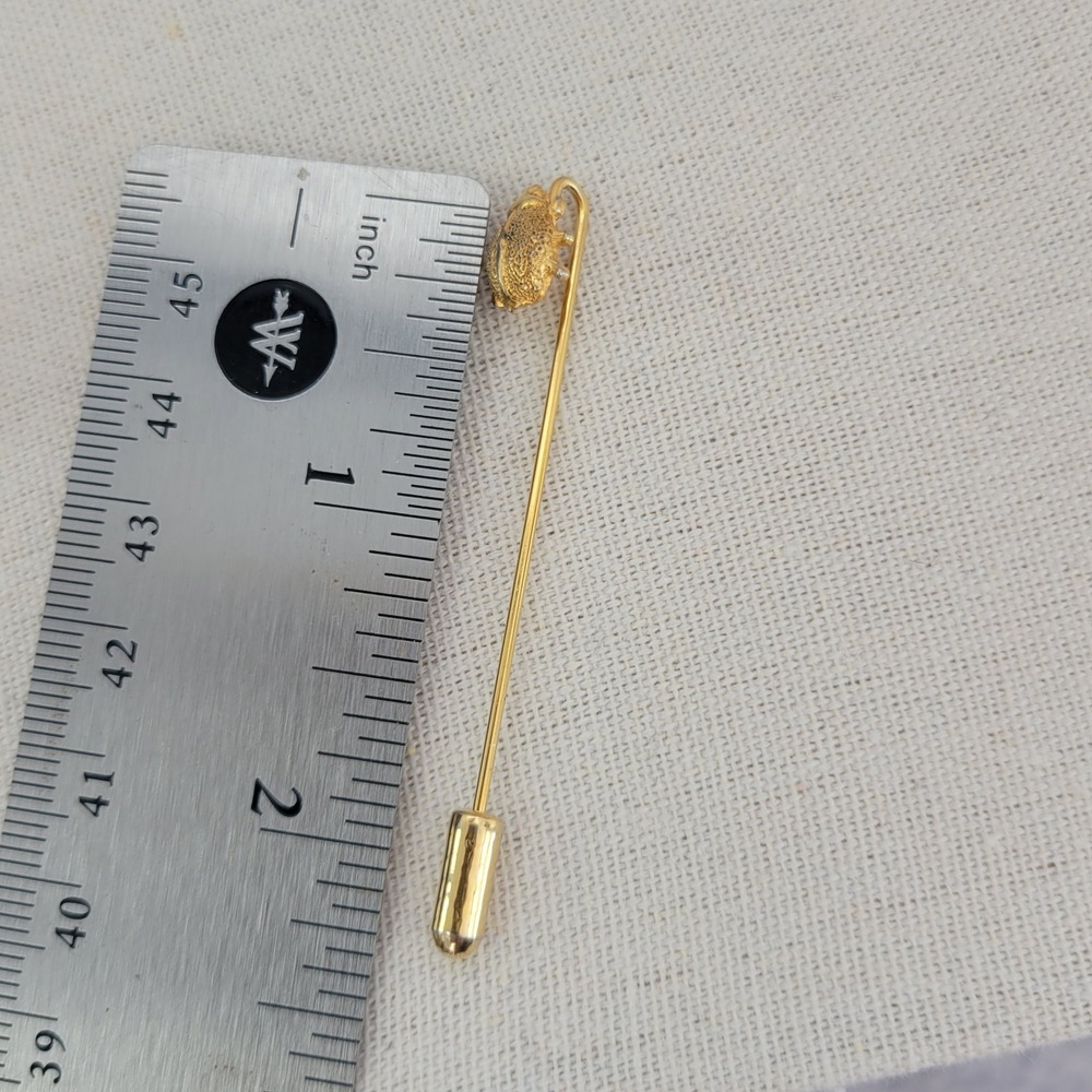 Vintage Gold Tone Stick Pin Ladybug Beetle and Faux‎ Stone Agate Stone - Picture 7 of 10